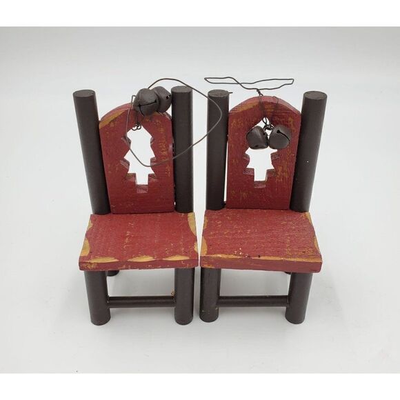 Country Style Christmas Ornament Lot Of 15 Rustic Skates Chairs Tree Lantern - Picture 7 of 8